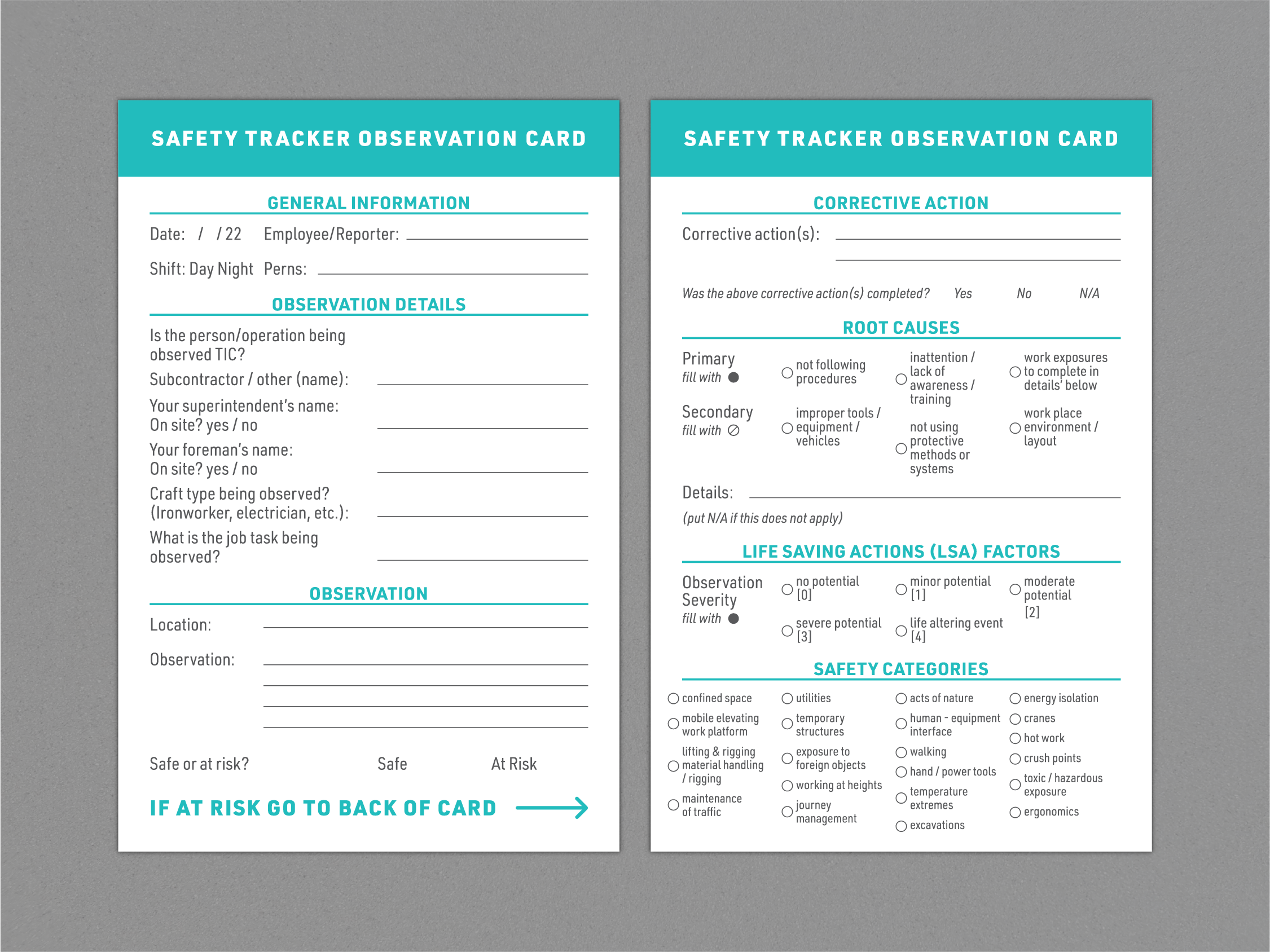 Safety Tracker Card Scott Murray Design